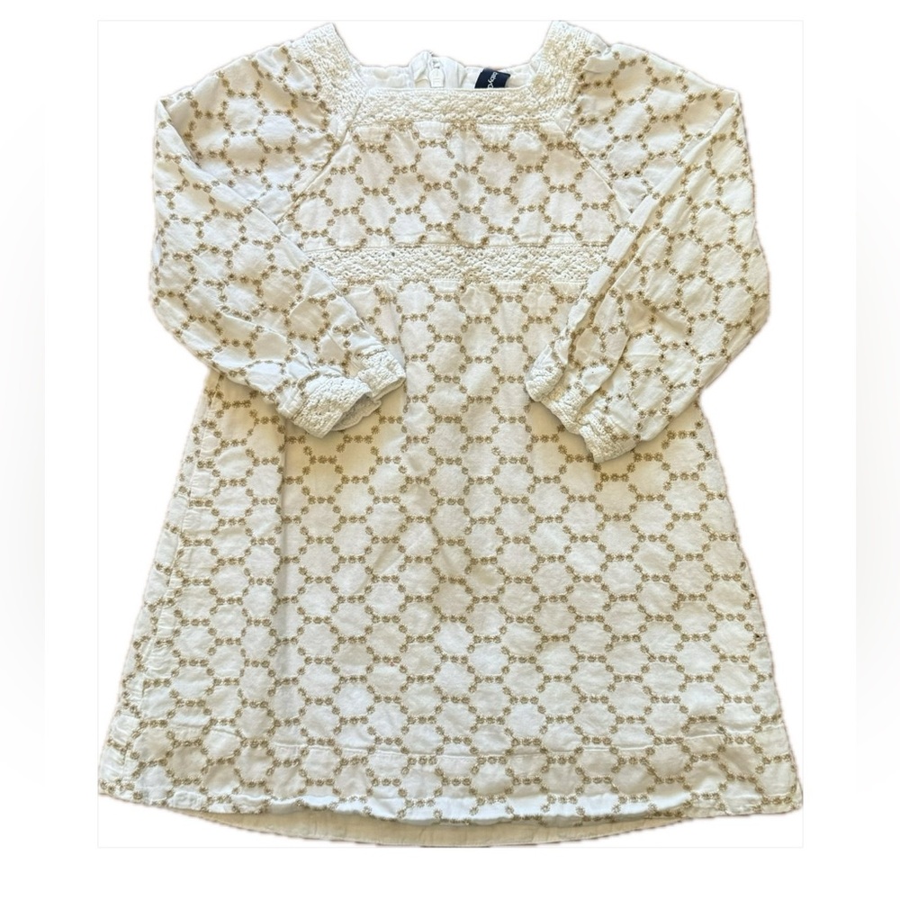 Baby Gap Hexagon Eyelet Dress with Lace Trim Size 2